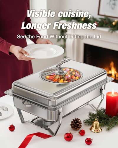 Rectangular Chafing Dishes for Buffet with Glass Lid