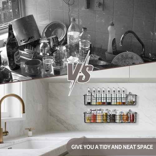 Wall Mounted Spice Rack Organizer (2 Count)