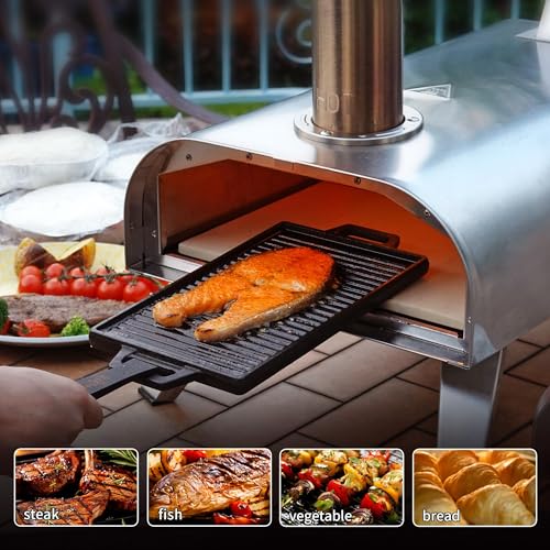 12" Multi Fuel Outdoor Pizza Oven Reach up to 1110℉