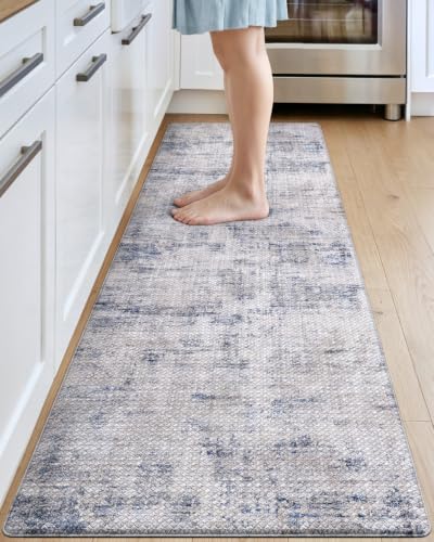 Kitchen Floor Mats Cushioned Anti Fatigue Runner Rug 23x86 Blue