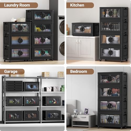 480Qt Lockable Stackable Storage Bins with Lids (4 Count)