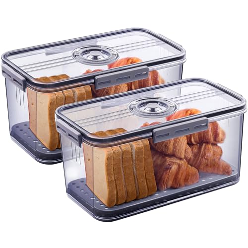 2Pcs Bread Box Bread Boxes for Kitchen Counter Airtight (2 Count)