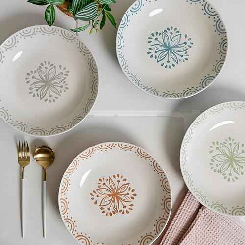 4 Piece Speckled Stoneware Pasta Bowl Set (4 Count)