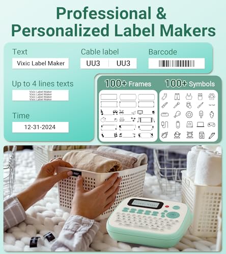 Label Maker D210S Label Maker Machine with 4 Tapes (4 Count (26.2 ft each))