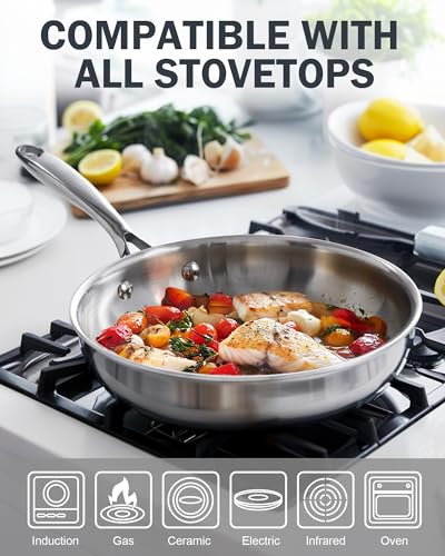 Multi Ply Clad Stainless Steel 12" Frying Pan