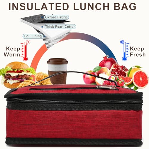 Small Insulated Lunch box Portable Soft Bag Mini Cooler Thermal Meal Tote Kit with Handle for Work & School