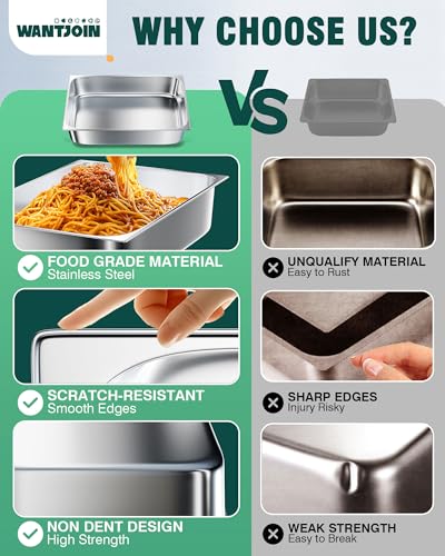 Stainless Steel Steam Table Hotel Pans Set 1 (6 Count)