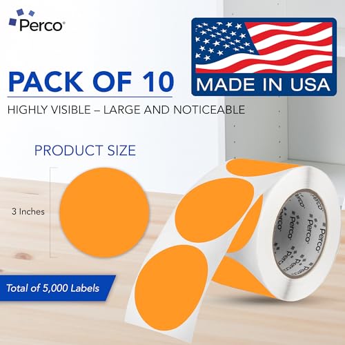 Neon Orange Perforated Round Circle Dot Sticker 3 (10 Count)