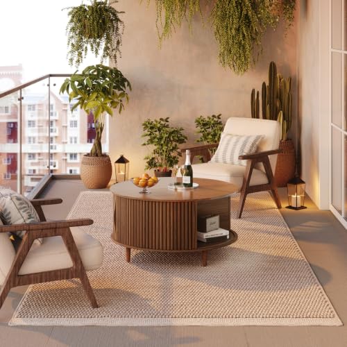 Round Coffee Table with Storage