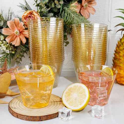 100 Pcs Gold Plastic Cups (100 Count)