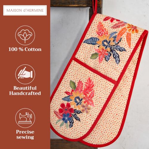 Double Oven Mitts 100% Cotton Double Oven Glove