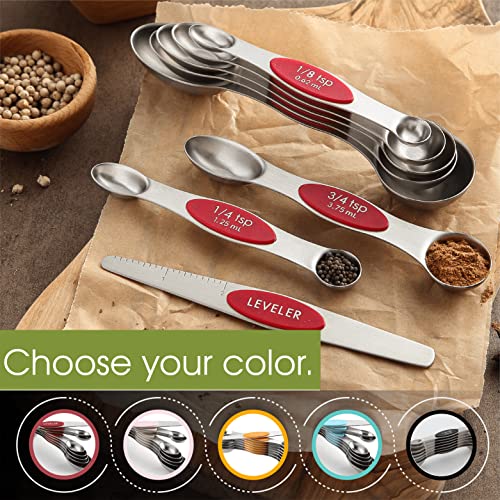 Stainless Steel Magnetic Measuring Spoons Set of 8