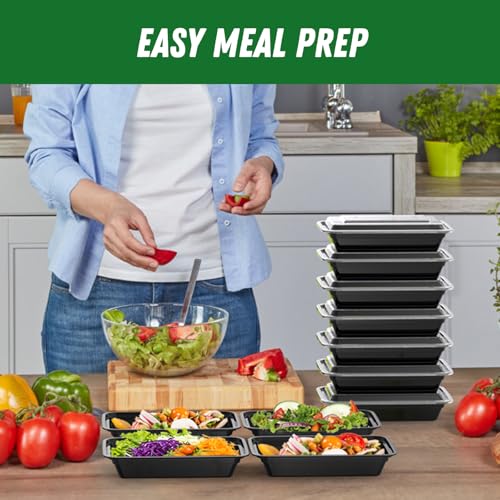 50 Pack (100-Piece) 28 oz Meal Prep Containers Reusable with Lids (50 Count)