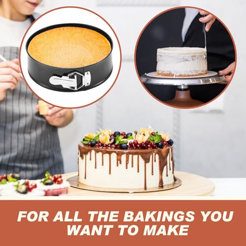 4 Pcs 8 Inch Non Stick Springform Pans Cheesecake Pans (4 Count)
