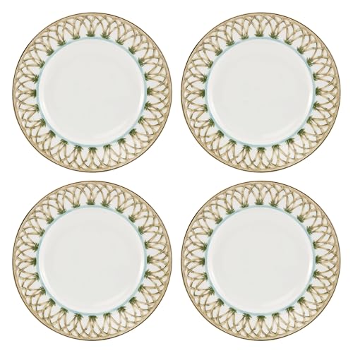 897295 British Colonial Bamboo Accent Plates (4 Count)