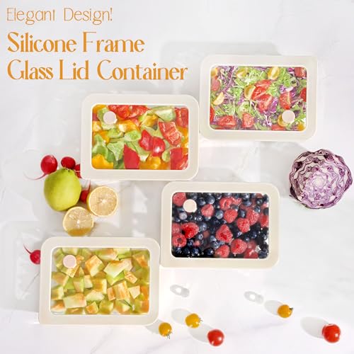 Glass Food Container Set with Glass Lid (3 Count)