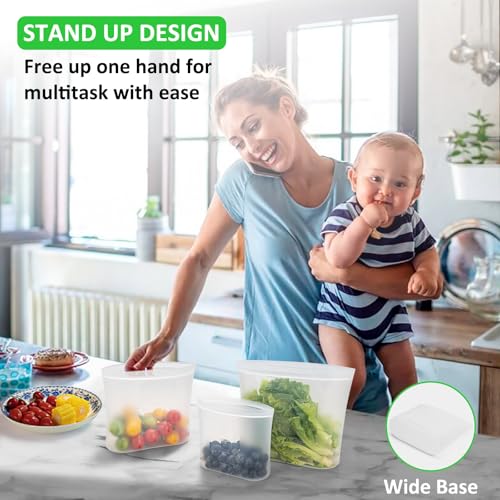 100% Platinum Silicone Reusable Food Storage Bags (4 Count)