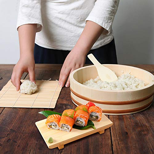 14.2" Wooden Sushi Rice Bowl Hangiri Sushi Oke Rice Mixing Tub