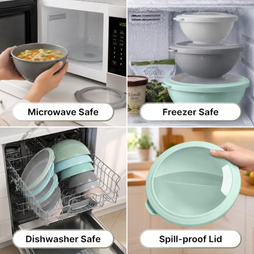 12 Piece Plastic Nesting Mixing Bowl Set