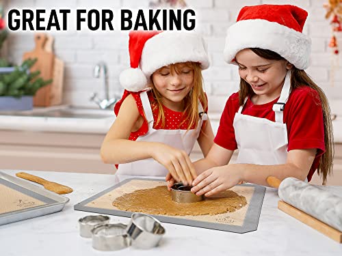 2 Pack) Silicone Baking Mat Sheet Set - Reusable Baking Mat Nonstick - Half Sheet Baking Mat For Oven - 16.5" x 11.6" (Light Gray) (2 Count)