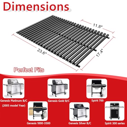 17.4" Grill Grates 7525 for Weber Spirit 300 (2 Count)