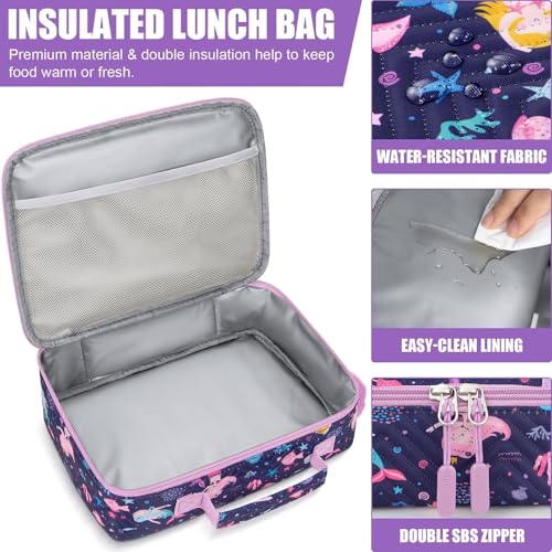 Kids Bento Lunch Box with Toddler Insulated Water Bottle Lunch Bag
