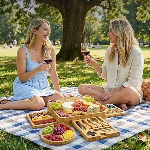 Premium Bamboo Cheese Board Set