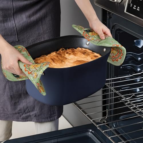 Pot Holders for Kitchen Heat Resistant Hot Pads for Countertops Oven Pot Holders Cotton Potholders for Kitchen Cooking Baking (2 Count)
