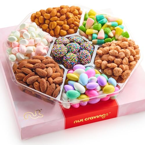 Candies & Mixed Nuts Gift Basket in Red & Gold Box