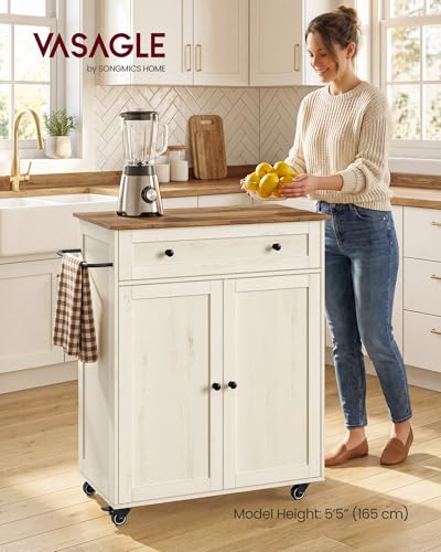 Mobile Kitchen Wooden Island Cart with Storage for Dining Room