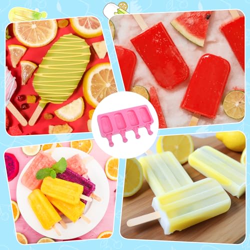 2 Set Silicone Popsicle Molds with 100 Sticks (2 Count)