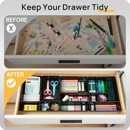 25 Pack Plastic Drawer Organizers with Non (25 Count)
