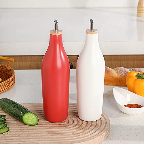 Sweejar Glossy Ceramic Olive Oil Dispenser Bottle with Spout
