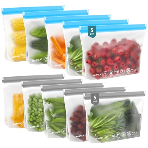 10Pack Reusable Quart Freezer Bags (10 Count)