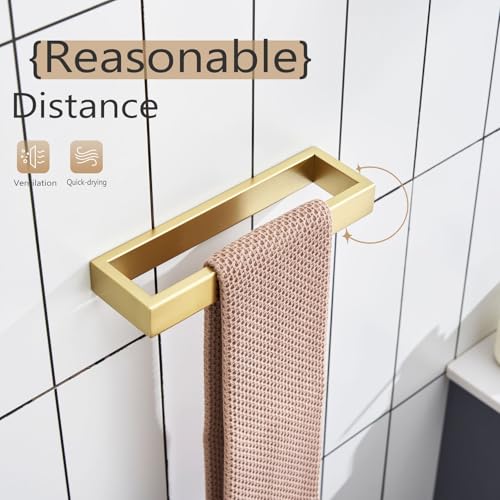Towel Ring Brushed Gold Hand Towel Holder 9 Inch Kitchen Towel Hanger Rack Stainless Steel Bathroom Hardware Wall Mounted