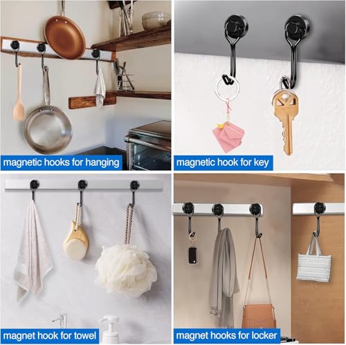 Magnetic Hooks Magnet Hook for Cruise Cabins Fridge 30LBS 12Pack (50 Count)