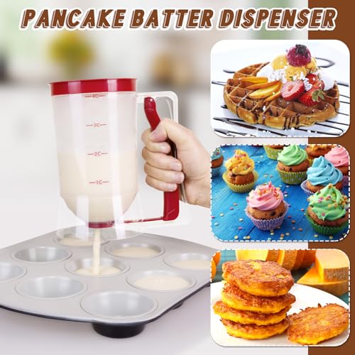 2 Pcs Handheld Batter Dispenser Squeeze Handle 4 Cups