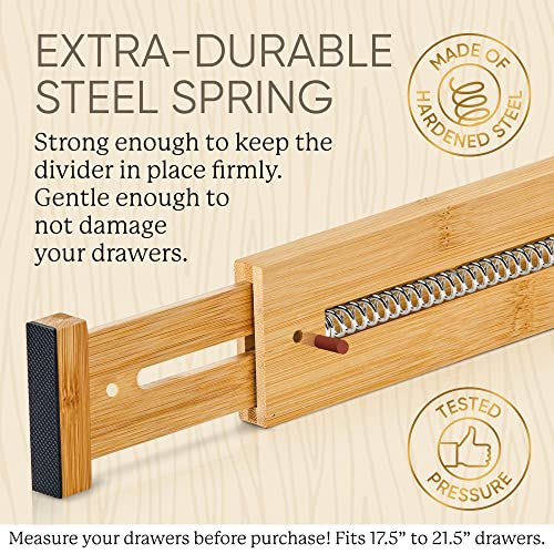 Expandable Bamboo Drawer Dividers (4 Count)