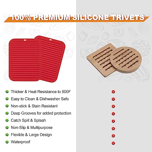 4 Pack Square Silicone Trivets (4 Count)