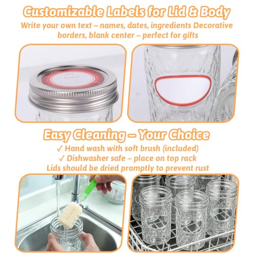 8 oz Glass Mason Jars (12 Count)