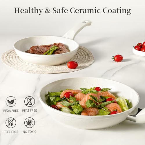 Nonstick Ceramic Frying Pans Skillets Set 8"+9.5"+11"