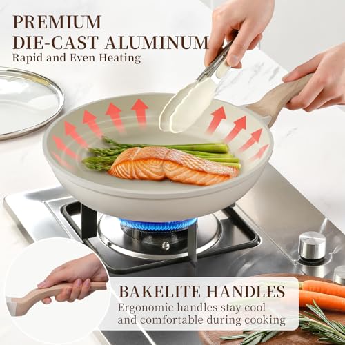 16Pcs Ceramic Pots and Pans Set Non Stick