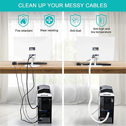 20ft 1 inch White Cable Sleeve