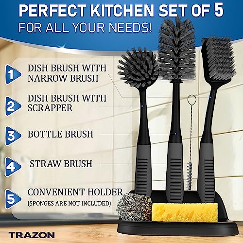 Dish Brush Set of 5 with Holder (5 Count)