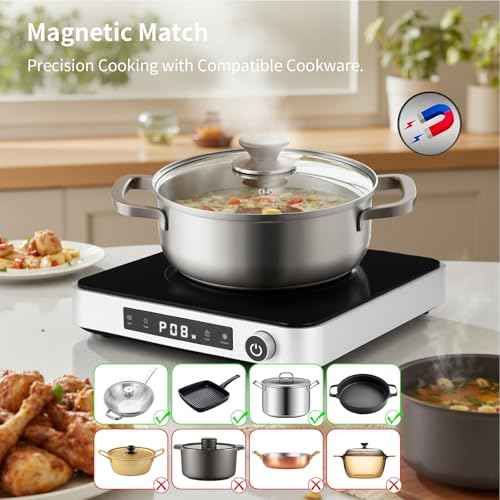 Portable Induction Cooktop with Griddle Pan