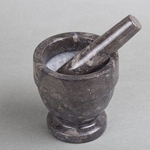 Charcoal Marble 4.75" X 4.75" Mortar & Pestle