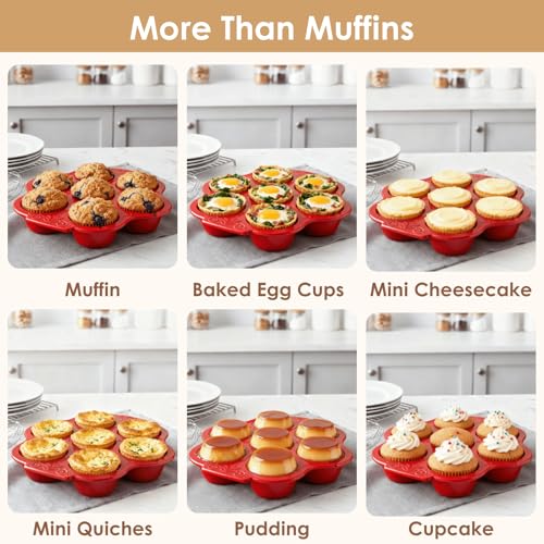 2 Pack Red Ceramic Muffin Pans (2 Count)