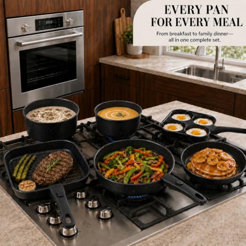 24 Piece Nonstick Pots and Pans Set