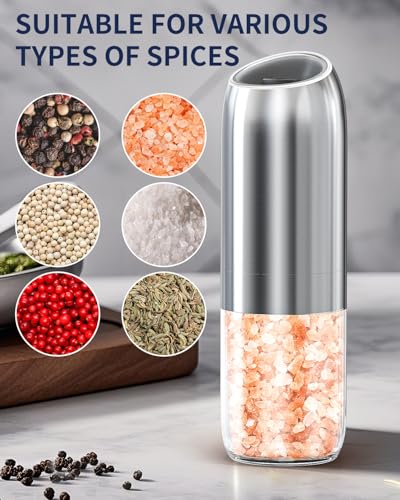 Gravity Electric Salt and Pepper Grinder Set (2 Count)
