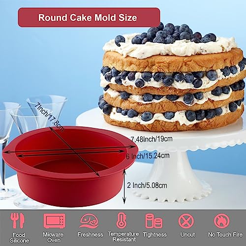 6 Inch Silicone Round Cake Pan Set of 3 (3 Count)